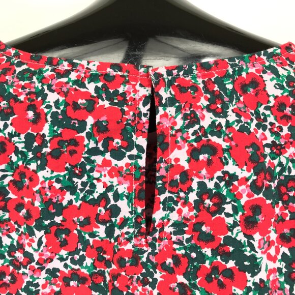 J. Crew Factory Cotton Blend Poplin Ruffle Top Women's XS Floral Holiday Career - Picture 8 of 13